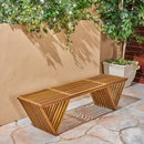 Gloaming - Outdoor Bench With Slat Design And Triangular Base