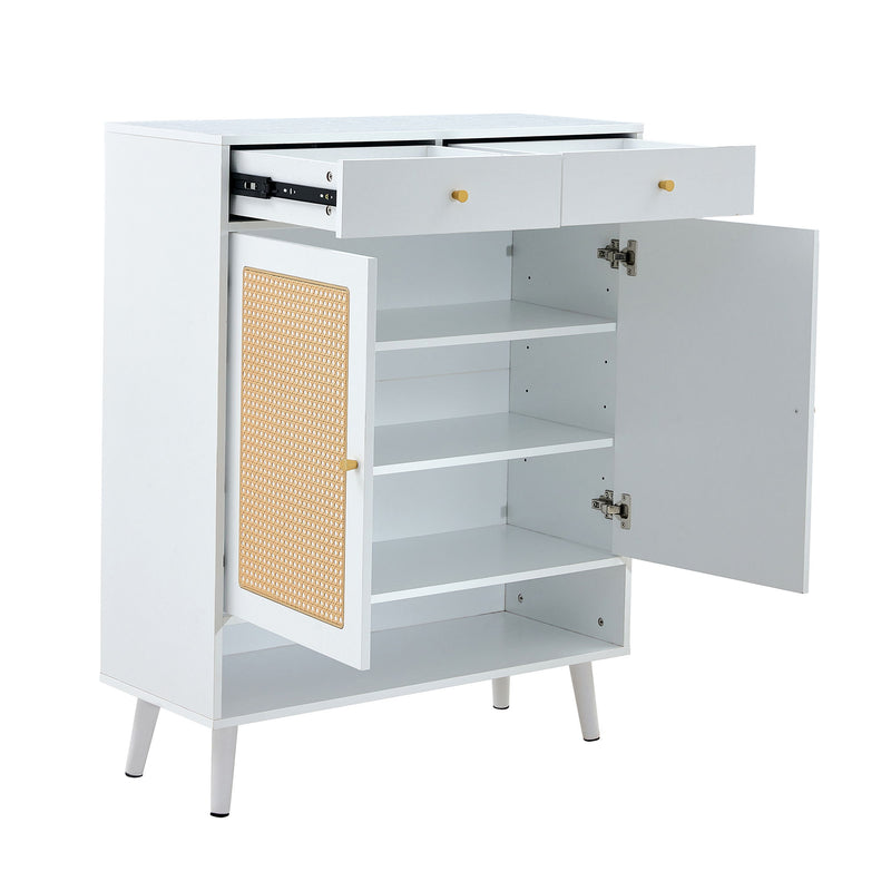 Modern Minimalist Rattan Shoe Cabinet, Elegant Storage Solution