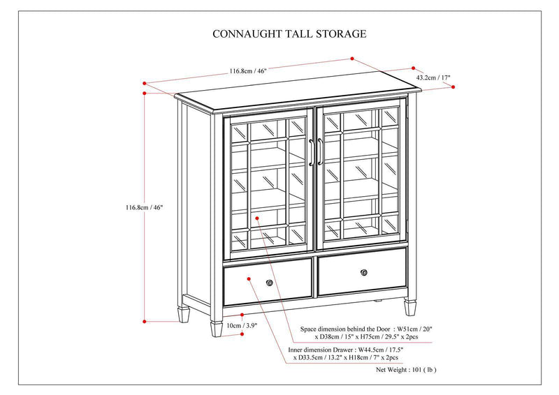 Connaught - Tall Storage Cabinet - Dark Chestnut Brown