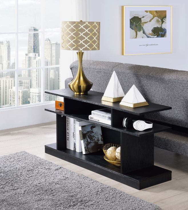 Sollix - Accent Table - Black Finish - Atlantic Fine Furniture Inc