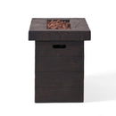 Custer - Rectangular Fire Pit 50, 000 Btu Magnesium Oxide - Brown