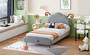 Upholstered Platform Bed With Sheep Shaped Headboard