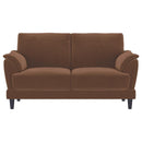 Selma - 2 Piece Velvet Upholstered Crescent Arm Sofa Set - Rust