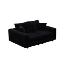 Plush Corduroy 4 Seat Sofa, Modern Comfy Upholstered Sofa Cloud Couch, Deep Seat Couches With Soft Pillows