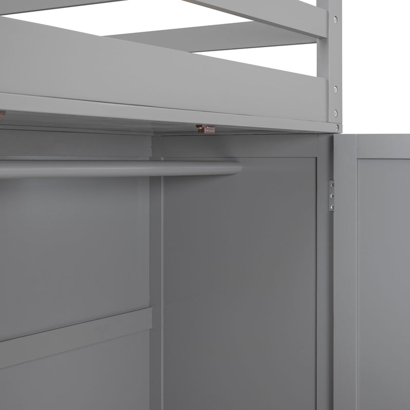 Loft Bed With Drawers, Desk, And Wardrobe