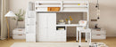 Loft Bed With Stairs, Bookshelf, Drawers, Desk & Wardrobe, Space Saving Multifunctional Furniture