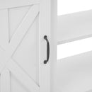 Modern Farmhouse TV Media Stand, Large Barn Inspired Home Entertainment Console, for TV Up to 70'', with Open Shelves and Closed Cabinets, White, 64.8"W*15.67"D*24.29"H