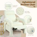 Push Back Recliner Armchair Upholstered Recliner Chair Single Sofa With Adjustable Backrest