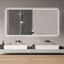 Frameless Bathroom Mirror With Light, LED Backlit, Tri Color Dimming, Anti Fog, Smart Sensor - Silver