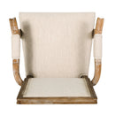 French Country Style Upholstered Dining Chair With Square Backrest