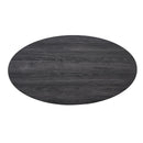 Anze - 3 Piece Coffee Table Set Contemporary Oval Wood Shelf - Charcoal