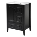 Retro Bathroom Vanity With Sink, Soft Closing Cabinet & Drawers