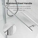 Frameless Folding Shower Doors For Bathtub With Pivot Tub Glass Door, 1 / 4" Tempered Glass
