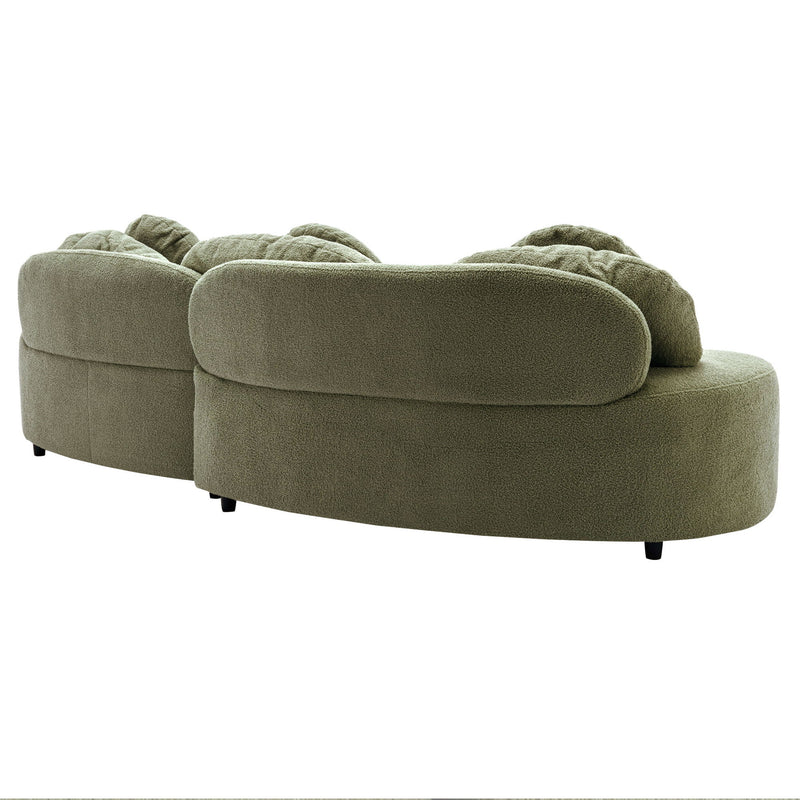 Modern Living Room Sofa Lamb Velvet Upholstered For Home
