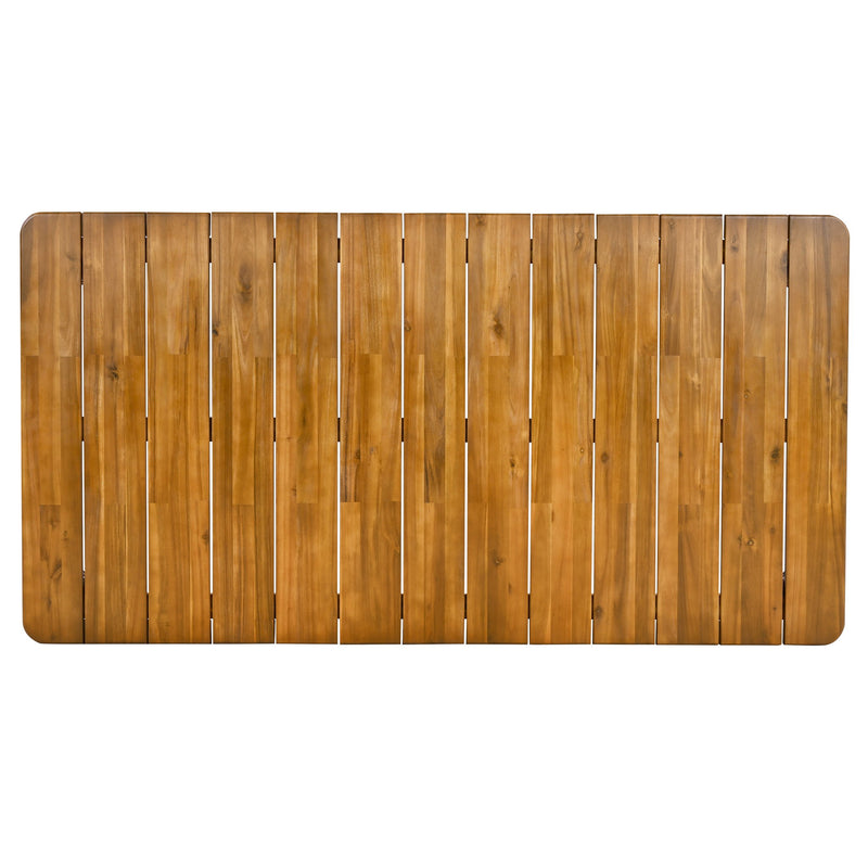 Visola - Outdoor Dining Table With Classic Slatted Top - Teak