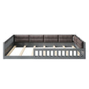 Upholstered Platform Bed With Guardrail And Pillow