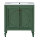 30" Bathroom Vanity With Sink, 2 Doors With Shelf, Soft Close Door Hinges, Vintage Style - Green