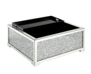 Noralie - Ottoman With Storage - Mirrored & Faux Diamonds