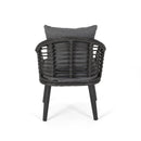 Outdoor Accent Chair With Aluminum Frame And Rattan Seating