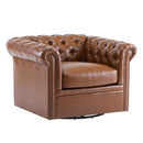 Chesterfield Style Swivel Club Chair With Button Tufted