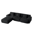 L Shaped Modular Sectional Sofa Corduroy And Movable Ottoman