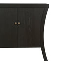 Refined Industrial 4 Door Credenza With Arc Legs & Bronze Clasps