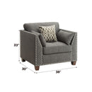 Laurissa - Chair With 3 Pillows - Light Charcoal