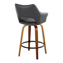 Mustang - Contemporary Fixed Height Counter Stool With Swivel With Round Footrest (Set of 2)