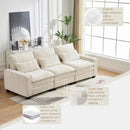 Modern Comfy Chenille L Shaped Sectional Sofa With Movable Ottoman