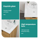 Modern Rectangular Single Vanity Top With Overflow And 3 Faucet Holes - White