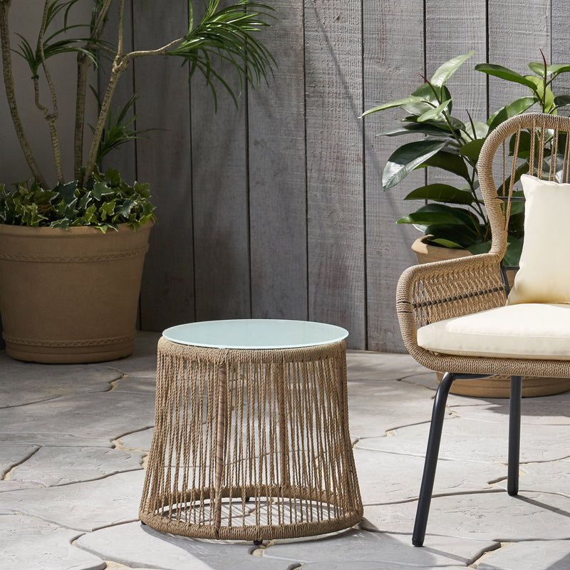 Boho Southport - Side Table With Glass Top