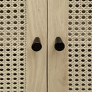 Tall Arched Kitchen Pantry, Arched Storage Display Cabinet With 2 Drawers & Adjustable Shelves, Rattan Door Versatile Storage Cabinet For Kitchen, Dining Room, Living Room - Natural