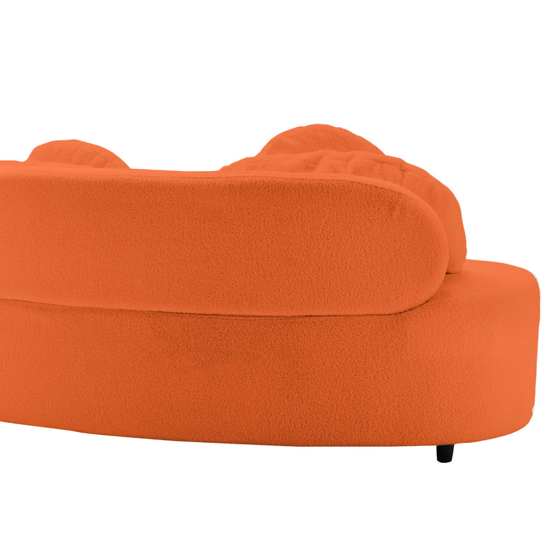 Modern Living Room Sofa Lamb Velvet Upholstered For Home