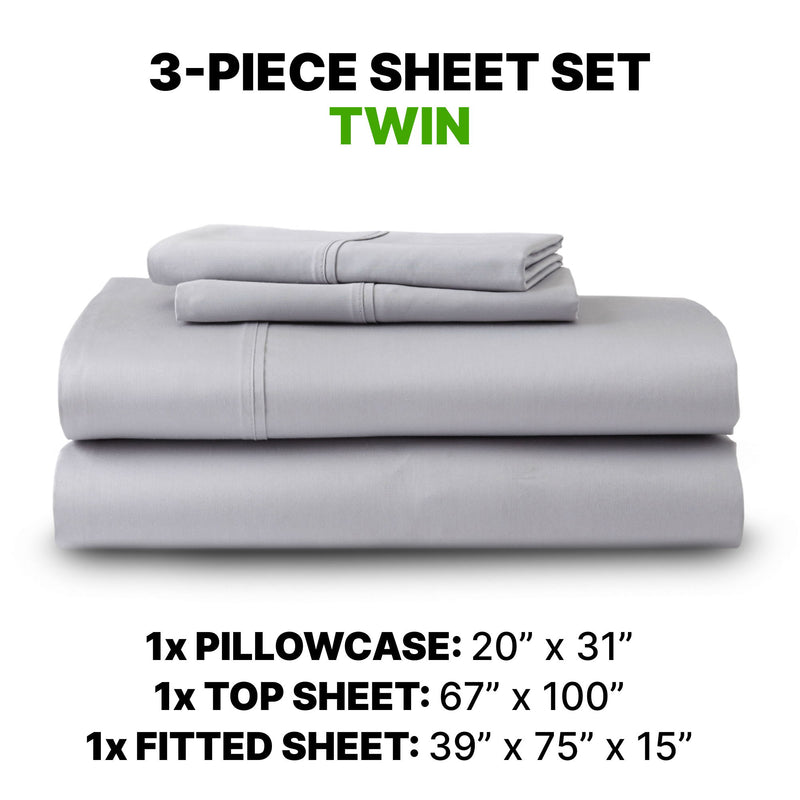 Sheet Set Luxurious Supima Cotton, Wrinkle Resistant, Breathable, With 2 Ghostgrip Band
