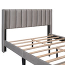 Queen Size Storage Bed Velvet Upholstered Platform Bed with a Big Drawer - Gray