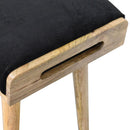 Velvet Tray Style Footstool - Black