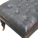 Buffalo - Leather Ottoman With Castor Legs