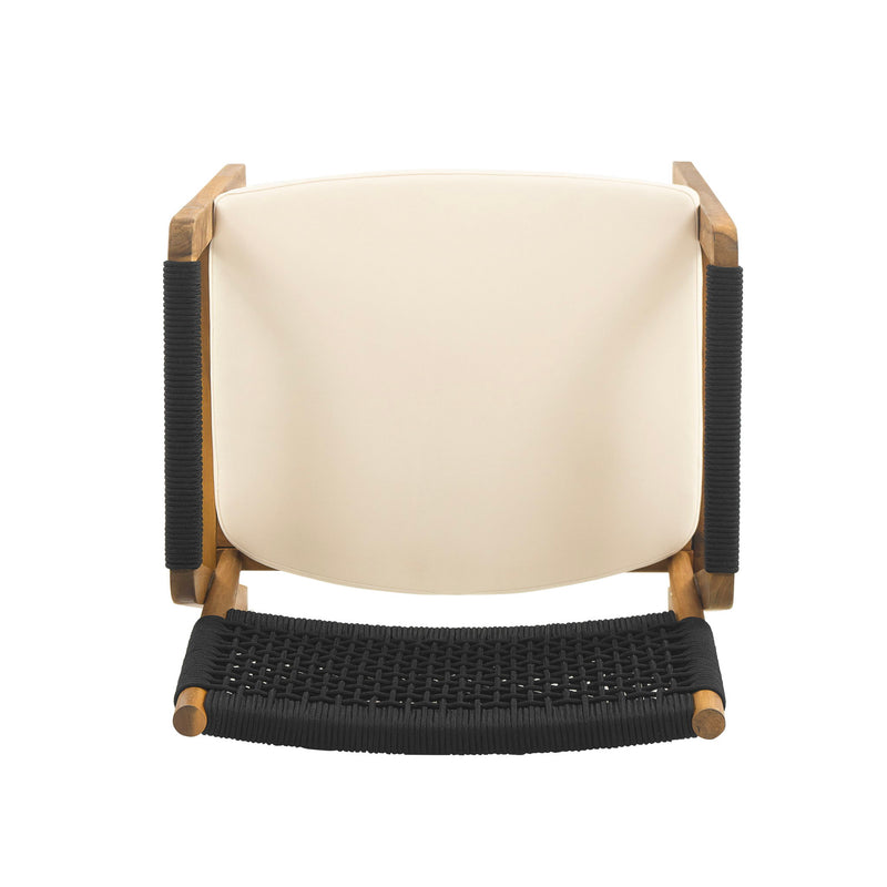 Outdoor Acacia Wood Dining Armchair With Cushion (Set of 2)
