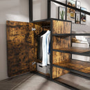 Full Size Loft Bed With Desk & Wardrobe Heavy Frame, Built In Staircase, Storage Rack & Shelves Gaming Bed - Black