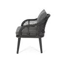 Outdoor Accent Chair With Aluminum Frame And Rattan Seating