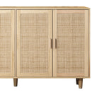 Elegant And Functional 4 Door Rattan Decorative Storage Cabinet