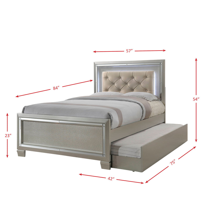 Platinum - Youth Platform With Trundle Bedroom Set