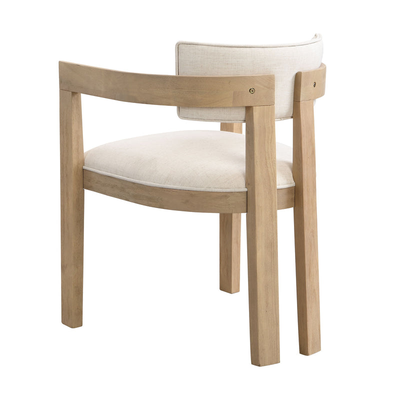 Modern Boucle Fabric Dining Chair With Armrest
