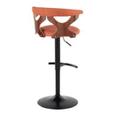 Gardenia - Contemporary Adjustable Barstool With Swivel With Rounded T Footrest (Set of 2)