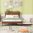 Platform Bed Frame With Trundle, USB Ports And Slat Support, No Box Spring Needed