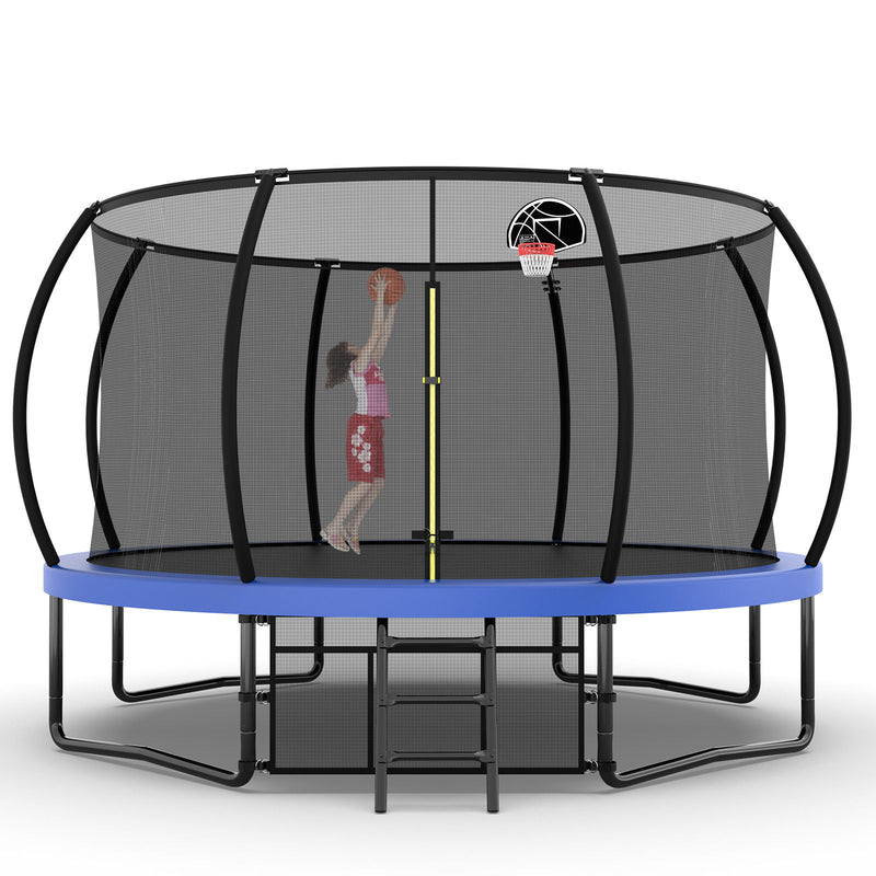 Trampoline With Enclosure, Recreational Trampolines With Ladder And Antirust Coating, Astm Approval Outdoor Trampoline For Kids