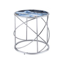 Lyda - Marble Print End Table - Blue