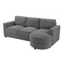Modern L-Shaped Sectional Sofa With Curved Chaise, USB Ports, And Side Storage Pockets
