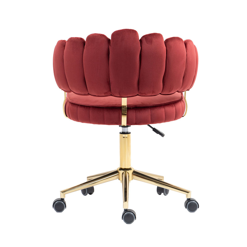 Modern Velvet Home Office Desk Chair With Adjustable Height And Swivel Wheels