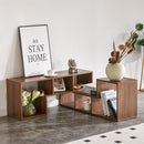 Minimalist Cube TV Stand With Adjustable Open Storage Shelves